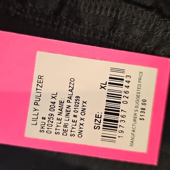 Lilly Pulitzer Black Deri Linen Palazzo Wide-Leg Pants NWT - Picture 9 of 10